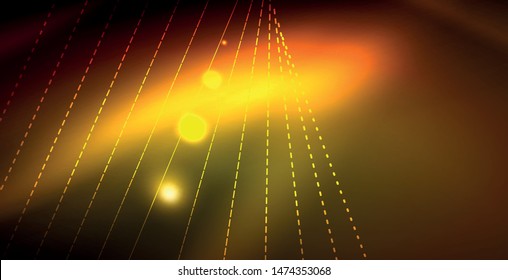 Color neon lights with waves abstract background. Vector illustration