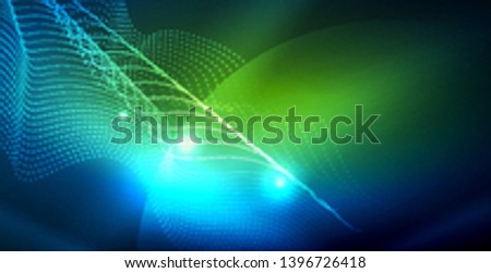 Color neon lights with waves abstract background. Vector illustration
