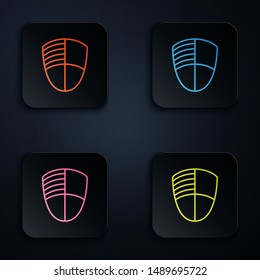 Color neon line Football club logo template icon isolated on white background. Design element for logo, label, emblem, sign, poster. Set icons in colorful square buttons. Vector Illustration