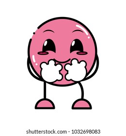 color nice emoji expression with arms and legs