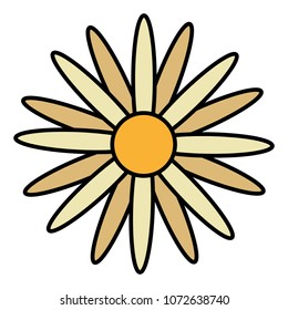 color nice nature flower with petals design