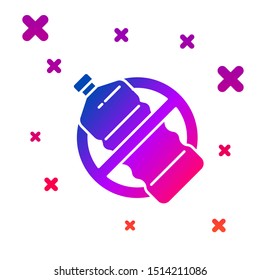 Color No plastic bottle icon isolated on white background. Gradient random dynamic shapes. Vector Illustration Color No plastic bottle icon isolated on white background. Gradient random dynamic shapes. Vector Illustration