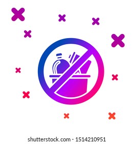 Color No trash icon isolated on white background. Gradient random dynamic shapes. Vector Illustration