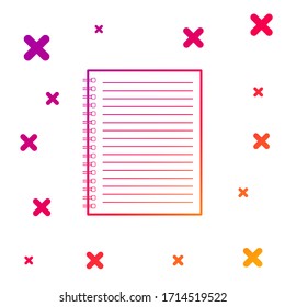 Color Notebook icon isolated on white background. Spiral notepad icon. School notebook. Writing pad. Diary for business. Notebook cover design. Office stationery items. Vector Illustration