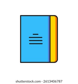 Color Notebook icon isolated on white background. Spiral notepad icon. School notebook. Writing pad. Diary for school. Flat filled outline style with shadow. Vector