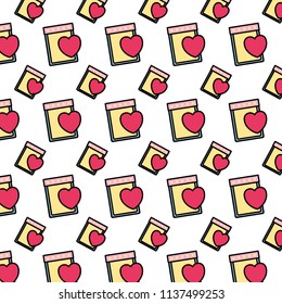 color notebook paper with heart decoration background
