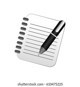 color notebook with pen icon, vector illustraction design