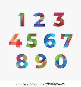Color Number Vector Isolated in White Background