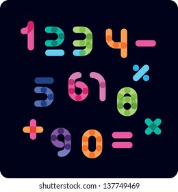 color numbers against a dark background