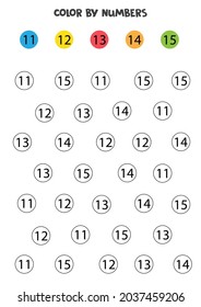 Color numbers by scheme. Educational math game for kids.