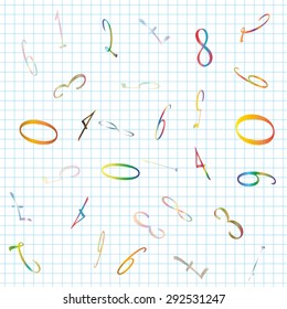 color numbers on a sheet in a cage