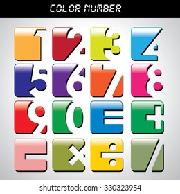 Color Numbers set, Vector illustration
