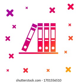 Color Office folders with papers and documents icon isolated on white background. Archives folder sign. Gradient random dynamic shapes. Vector Illustration