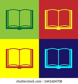 Color Open book icon isolated on color background.  Vector Illustration