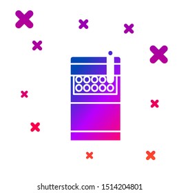 Color Open cigarettes pack box icon isolated on white background. Cigarettes pack. Gradient random dynamic shapes. Vector Illustration