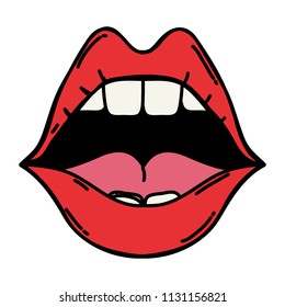 Open Mouth Teeth Beauty Lips Stock Vector (Royalty Free) 1115430716