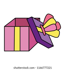 color open present box with crown style
