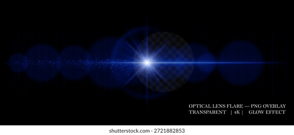 Destello de lente óptica de color con múltiples círculos brillantes, reflejos suaves y difusión realista. Perfecto para superposiciones, efectos cinematográficos y visuales.