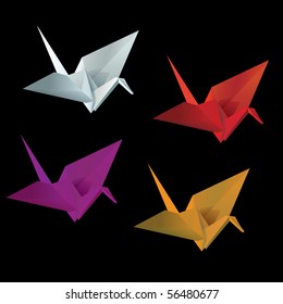 color origami crane