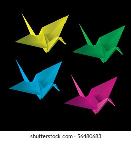 color origami crane