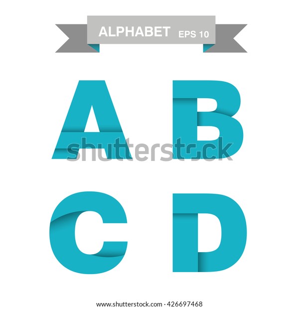 Color Origami Letters Paper Alphabet Concept Stock Image