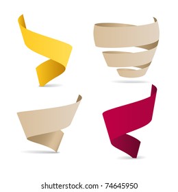 Color origami ribbons. Place your text here