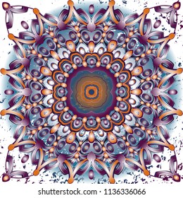 Color ornament, imitating hand-painted in various colors. Can be used in various design areas, in the form of a background, decoration of ceramic tiles, decoration of textiles