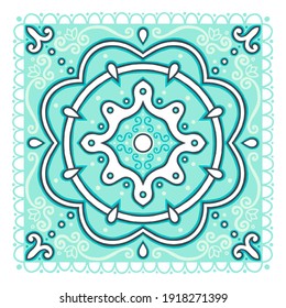 Color ornament of swirling lines, vegetation, leaves, flowers and hearts. Print for the cover of the book, postcards, t-shirts. Illustration for rugs.
