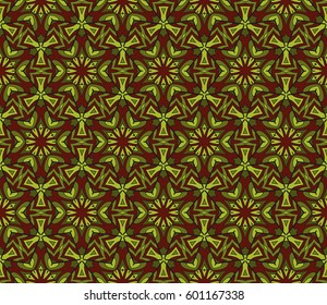 color Ornamental flower design. Modern seamless geometry pattern. Vector illustration. For the interior design, printing, web and textile design.