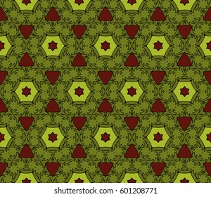 color Ornamental flower design. Modern seamless geometry pattern. Vector illustration. For the interior design, printing, web and textile design.