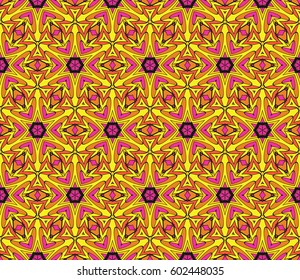 color Ornamental flower design. Modern seamless geometry pattern. Vector illustration. For the interior design, printing, web and textile design.