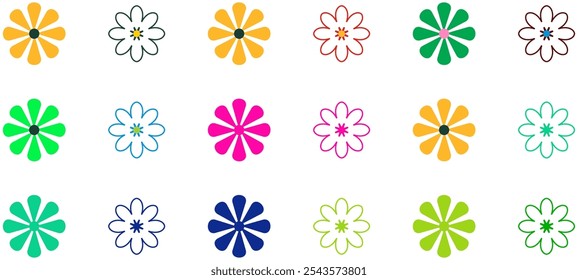 Color ornamental vector element with floral detal isolated on white background vector illustration