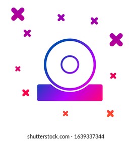 Color Otolaryngological head reflector icon isolated on white background. Equipment for inspection the patient's ear, throat and nose. Gradient random dynamic shapes. Vector Illustration