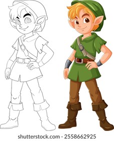 Color and outline of an elf character