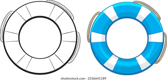 Color and outline of a lifebuoy