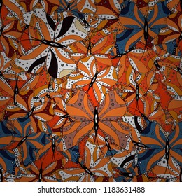 Color outline set of butterfly vector for web design isolated on orange, black and white background. Seamless. Butterfly.