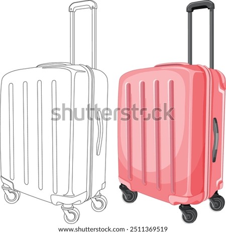 Color and outline of a suitcase