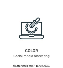 Icono de vector de contorno de color. Icono de color negro de línea delgada, ilustración de elemento simple vector plano del concepto social editable trazo aislado en fondo blanco