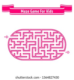 Color oval labyrinth. Game for kids. Puzzle for children. Maze conundrum. Flat vector illustration isolated on white background