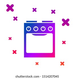 Color Oven icon isolated on white background. Stove gas oven sign. Gradient random dynamic shapes. Vector Illustration