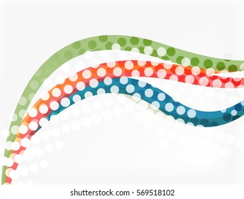 Bandas de onda superpuestas de color, fondo abstracto vectorial. Plantilla de vector para diseño de flujo de trabajo, diagrama, opciones de número o diseño web