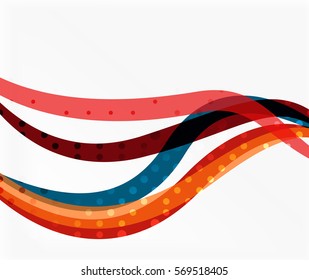 Bandas de onda superpuestas de color, fondo abstracto vectorial. Plantilla de vector para diseño de flujo de trabajo, diagrama, opciones de número o diseño web