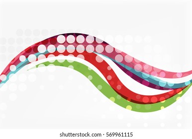 Color overlapping wave stripes, vector abstract background. Vector template for workflow layout, diagram, number options or web design
