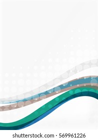 Bandas de onda superpuestas de color, fondo abstracto vectorial. Plantilla de vector para diseño de flujo de trabajo, diagrama, opciones de número o diseño web