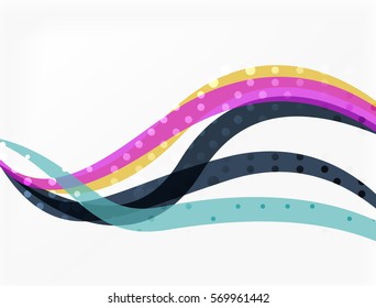 Color overlapping wave stripes, vector abstract background. Vector template for workflow layout, diagram, number options or web design