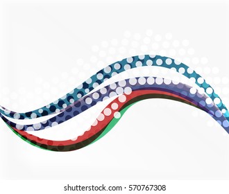 Color overlapping wave stripes, vector abstract background. Vector template for workflow layout, diagram, number options or web design
