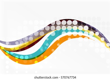 Color overlapping wave stripes, vector abstract background. Vector template for workflow layout, diagram, number options or web design