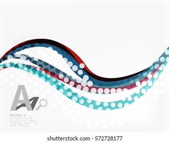 Color overlapping wave stripes, vector abstract background. Vector template for workflow layout, diagram, number options or web design