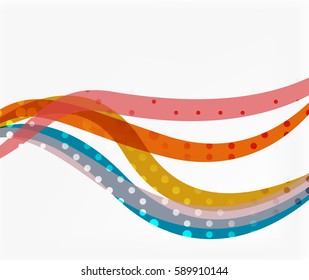 Color overlapping wave stripes, vector abstract background. Vector template for workflow layout, diagram, number options or web design