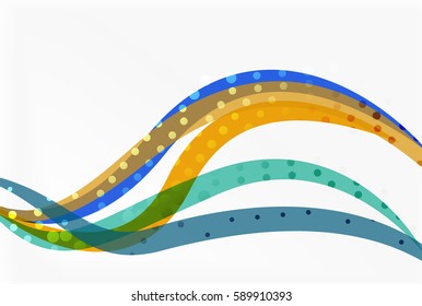 Color overlapping wave stripes, vector abstract background. Vector template for workflow layout, diagram, number options or web design